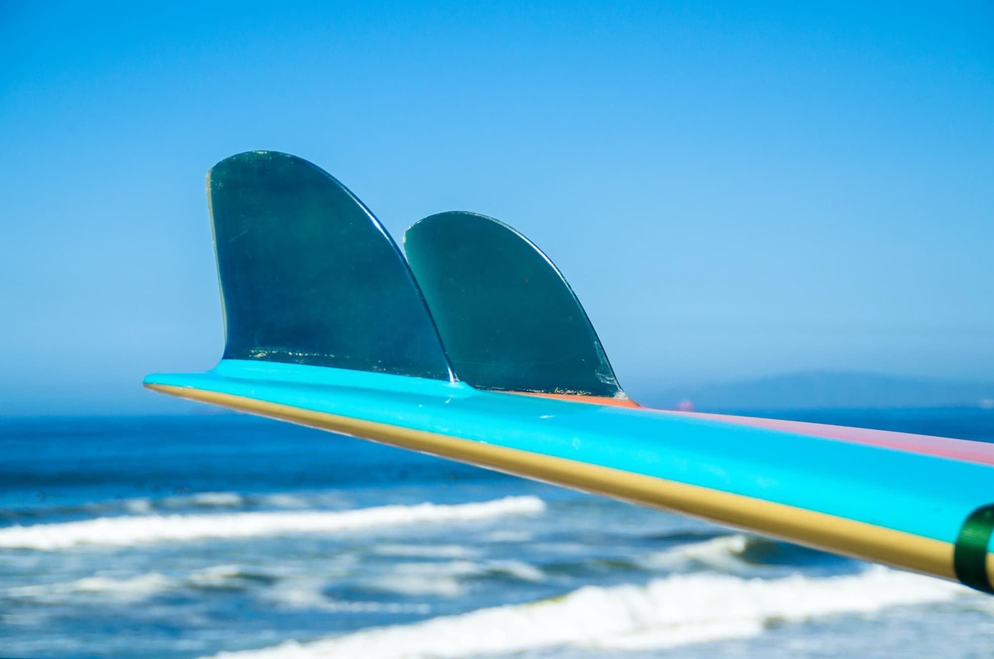 surfboard against blue sky in Canggu